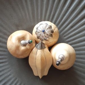 BALSAM WOOD DESIGNER FRUIT with PRECIOUS GEMS